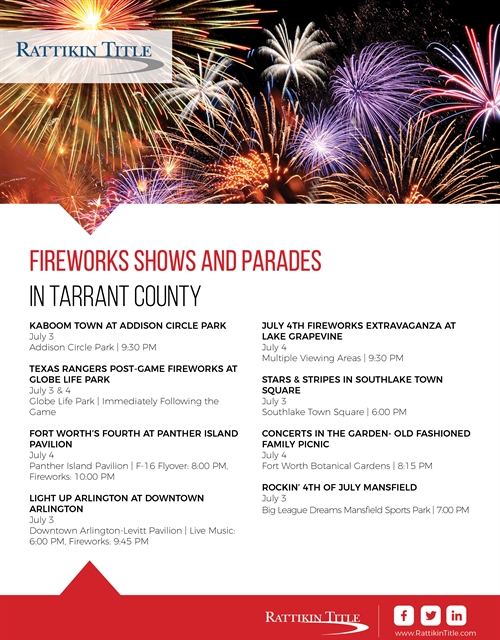 Fireworks Shows and Parades 2018